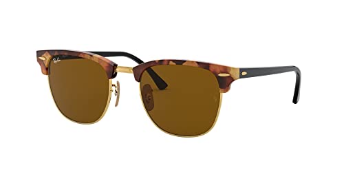 Ray-Ban Unisex Clubmaster Sonnenbrille, Mehrfarbig (Gestell: braun/schwarz(Havana,Tortoise) Glas: braun 1160), Small (Herstellergröße: 51) von Ray-Ban