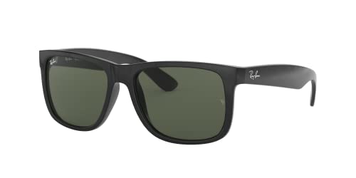 Ray-Ban RB4165 Non-Polarized Justin Classic Sonnenbrille Large (Herstellergröße: 55), Schwarz (Gestell: Schwarz, Gläser: Grün Klassisch 601/71) von Ray-Ban