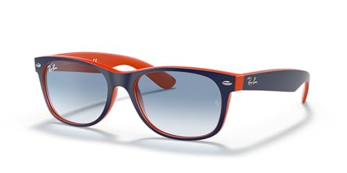 Ray-Ban Unisex - Erwachsene Sonnenbrille New Wayfarer, Gr.52mm (Gestell: blau, Gläser: kristall verlauf hell blau) von Ray-Ban