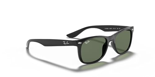 Ray Ban Unisex-Kinder Sonnenbrille RJ9052S, Gr. Medium (Herstellergröße: 48), Schwarz (Gestell: Schwarz, Gläser: Grün Klassisch 100/71) von Ray-Ban