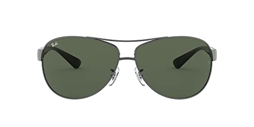 Ray-Ban Unisex Mod. 3386 Sonnenbrille, Mehrfarbig (Gestell: Gunmetal/Schwarz, Gläser: Grün Klassisch 004/71), X-Large (Herstellergröße: 67) von Ray-Ban