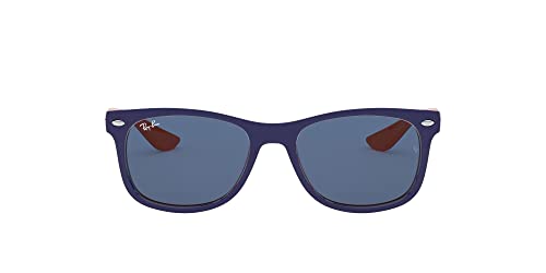 Ray-Ban Unisex New Wayfarer Junior Sonnenbrille, Mehrfarbig (Gestell: Blau/Orange, Gläser: Blau Klassisch 178/80), Medium (Herstellergröße: 48) von Ray-Ban