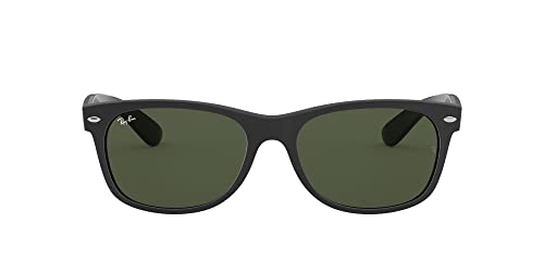 Ray-Ban Unisex New Wayfarer Lesebrille, Schwarz Gummiobermaterial auf Schwarzem Glanz und Grün, 55 von Ray-Ban