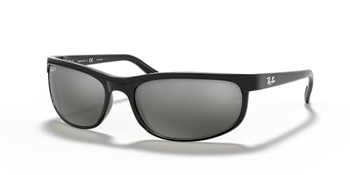 Ray-Ban Unisex Predator 2 Sonnenbrille, Schwarz (Gestell: Schwarz, Gläser: Polarized Grau Verspiegelt 601/W1), X-Large (Herstellergröße: 62) von Ray-Ban