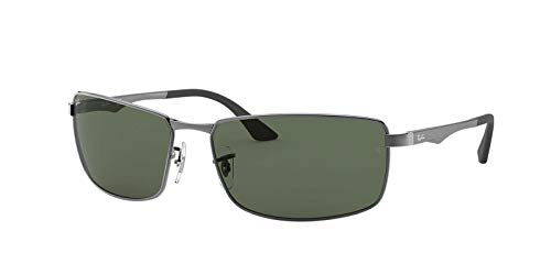 Ray-Ban Unisex Rb 3498 Sonnenbrille, Grau (Gestell: Gunmetal, Gläser: Grün Klassisch 004/71), X-Large (Herstellergröße: 61) von Ray-Ban