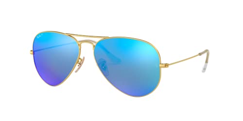 Ray Ban Unisex Sonnenbrille Aviator, Gr. Large (Herstellergröße: 58), Gold (gold 112/4L) von Ray-Ban