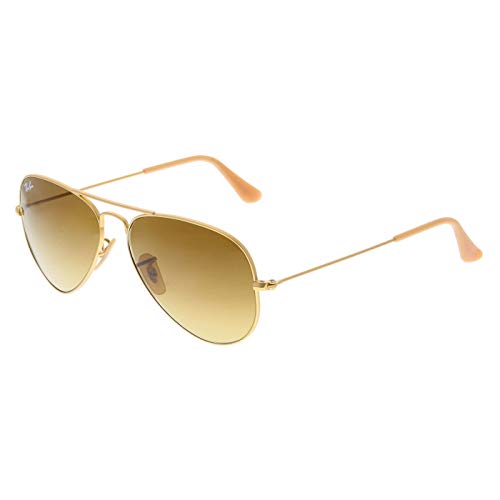 Ray Ban Unisex Sonnenbrille Aviator, Gr. Large (Herstellergröße: 58), Gold (gold braun 112/85, Gläser: braun verlauf) von Ray-Ban