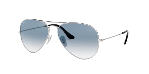 Ray Ban Sonnenbrille Aviator, 58 mm, Gestell: Silber, Gläser: Blauer Grad von Ray-Ban