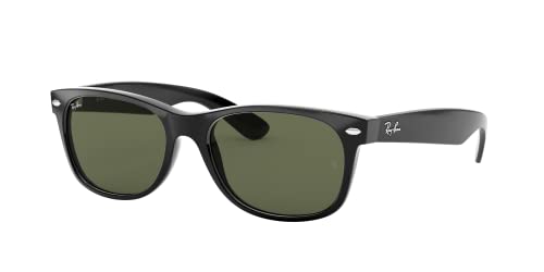 Ray-Ban Herren New Wayfarer Sonnenbrille, Schwarz (Black Frame/Green), 52 mm EU von Ray-Ban