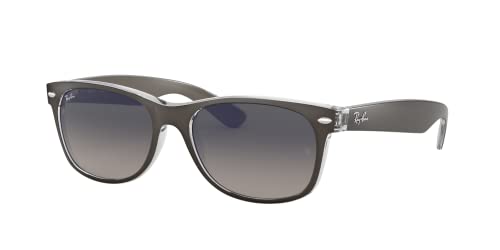 Ray-Ban Unisex New Wayfarer Sonnenbrille, Mehrfarbig (Gestell: Gunmetal/transparent, Gläser: grau verlauf 614371), Large (Herstellergröße: 55) von Ray-Ban