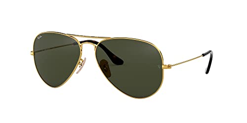 Ray Ban Unisex Sonnenbrille RB3025, Gr. X-Large (Herstellergröße: 62), Grün (Gestell: Gold, Gläser: Grün Klassisch 181) von Ray-Ban