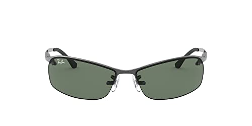 Ray-Ban Unisex Top Bar Sonnenbrille, Grau (Gestell: Gunmetal, Gläserfarbe: Grün Klassisch 004/71), Large (Herstellergröße: 63) EU von Ray-Ban