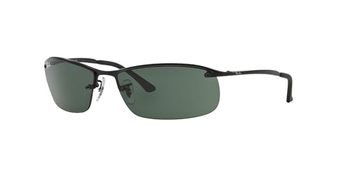 Ray-Ban Damen Top Bar Sonnenbrille, Schwarz (Gestell: Schwarz, Gläserfarbe: Grün Klassisch 006/71), Large (Herstellergröße: 63) EU von Ray-Ban