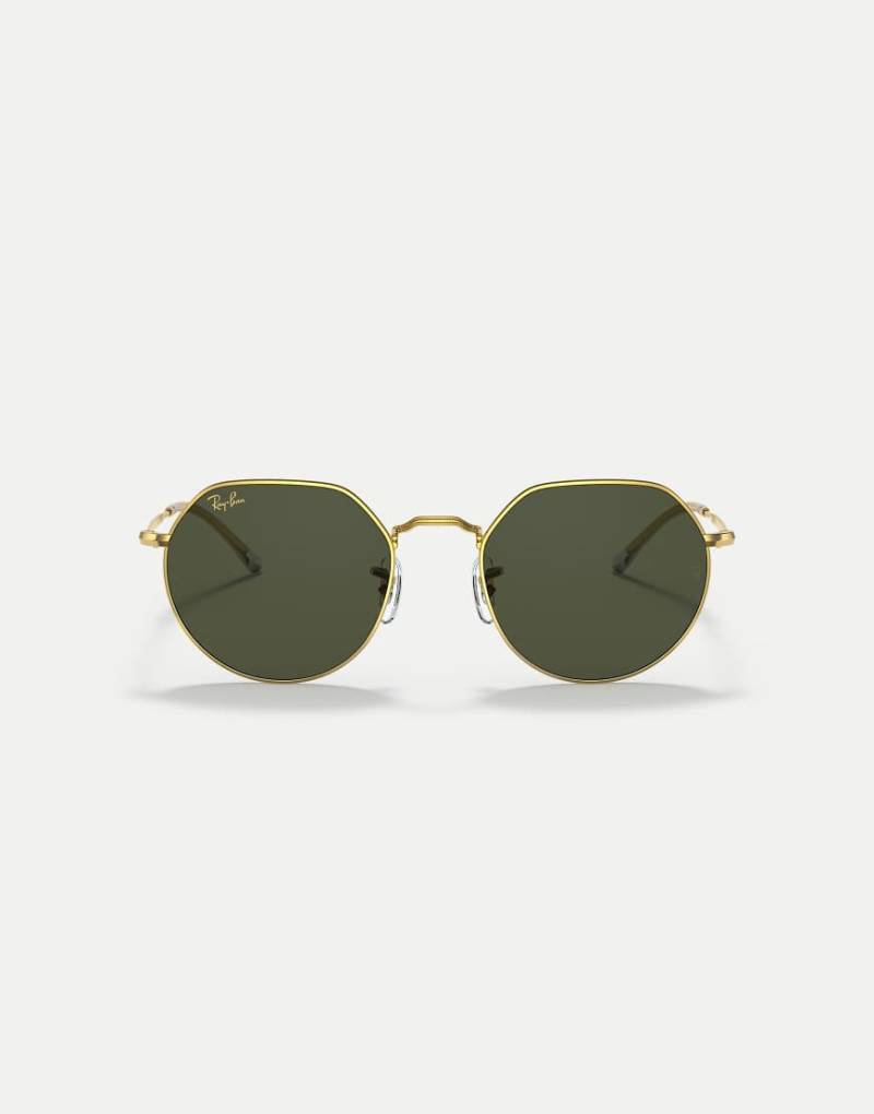 Ray-Ban - Unregelmäßige Sonnenbrille in Gold mit Gläsern in Grün-Goldfarben von Ray-Ban