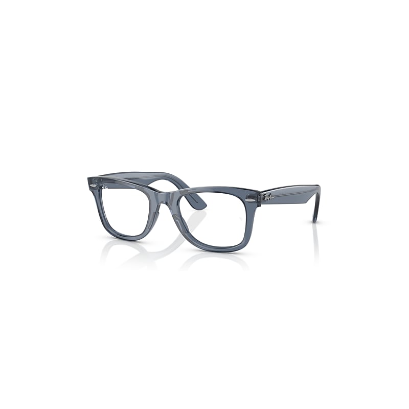 Ray-Ban Wayfarer Ease Optics  Blau Transparent Fassung Klar Glas Polarisiert 50-22 von Ray-Ban