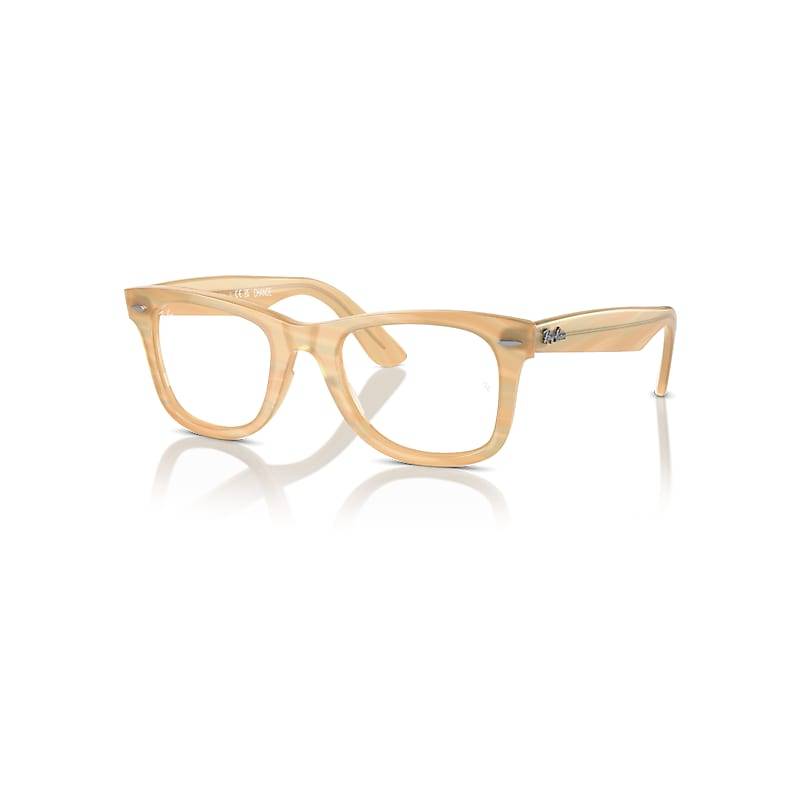 Ray-Ban Wayfarer Ease Optics Change  Braun Gestreift Selbsttönend Fassung Klar Glas Polarisiert 50-22 von Ray-Ban
