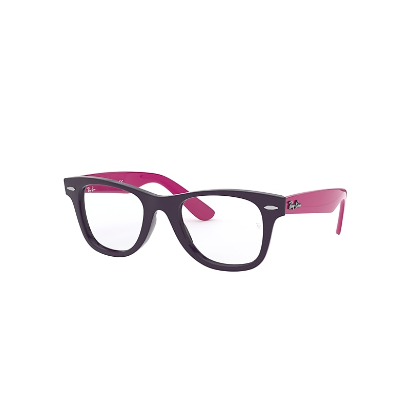 Ray-Ban Wayfarer Optics Kids  Fuchsiarot Fassung Klar Glas Polarisiert 47-20 von Ray-Ban