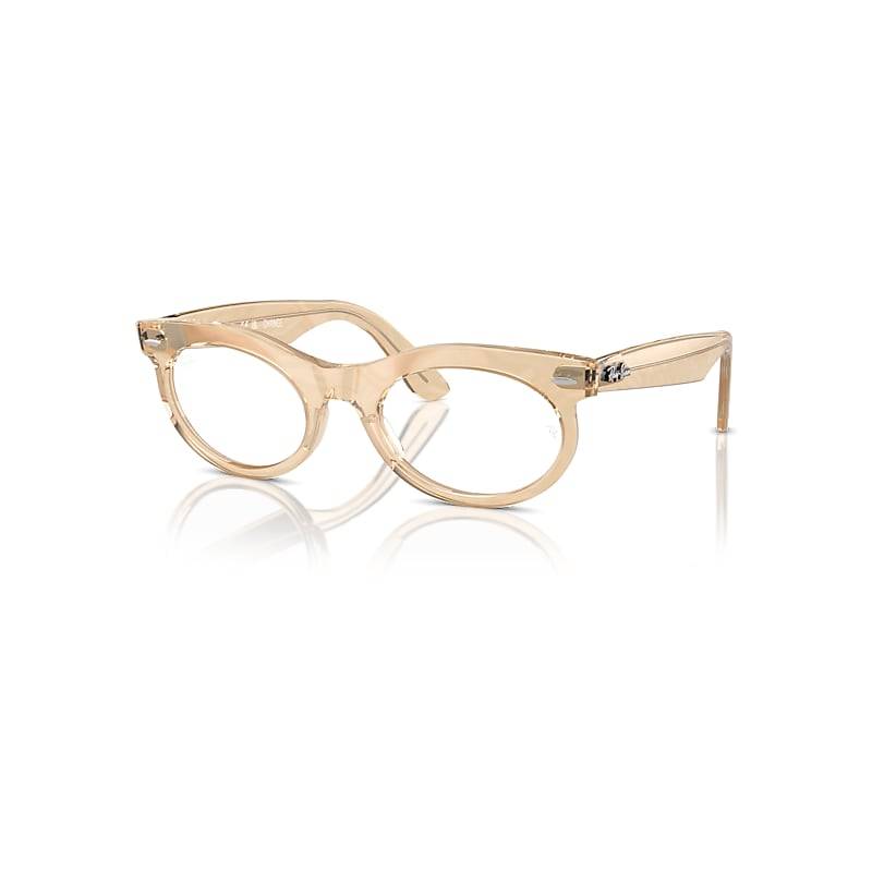 Ray-Ban Wayfarer Oval Optics Change  Braune Wellen Selbsttönend Fassung Klar Glas Polarisiert 50-22 von Ray-Ban