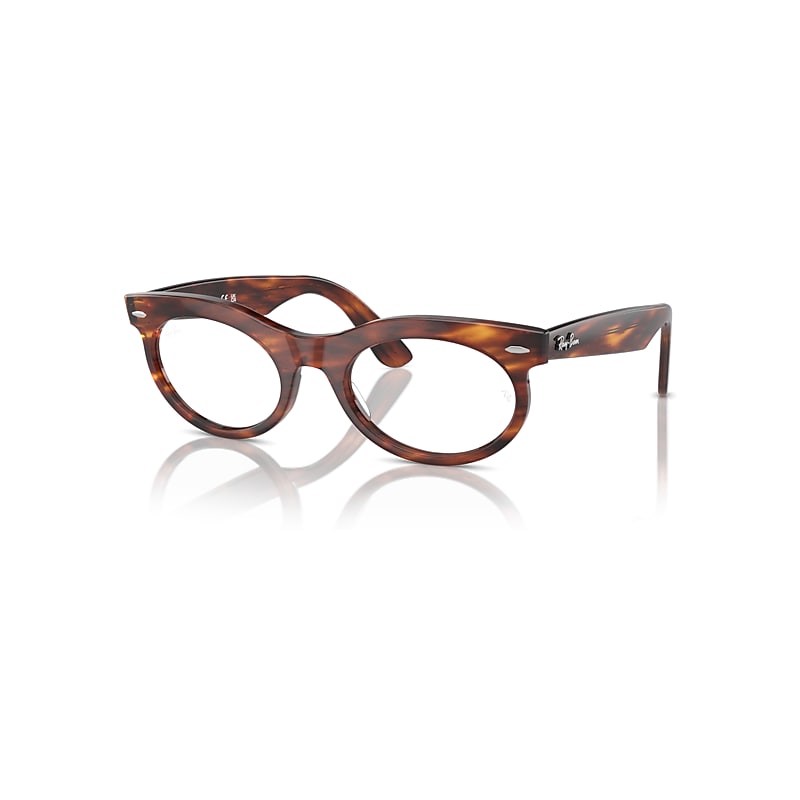 Ray-Ban Wayfarer Oval Optics  Havana Gestreift Fassung Klar Glas Polarisiert 50-22 von Ray-Ban