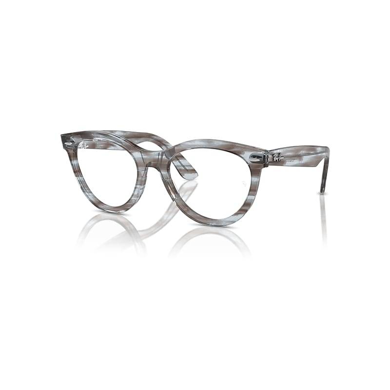 Ray-Ban Wayfarer Way Optics  Gestreift Transparent Blau Fassung Klar Glas Polarisiert 51-21 von Ray-Ban