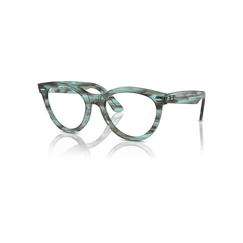 Ray-Ban Wayfarer Way Optics  Striped Transparent Green Fassung Klar Glas Polarisiert 51-21 von Ray-Ban