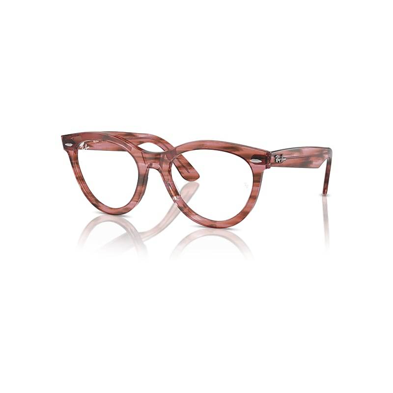 Ray-Ban Wayfarer Way Optics  Striped Transparent Pink Fassung Klar Glas Polarisiert 51-21 von Ray-Ban