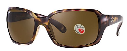 Ray-Ban Women's 4068 Oversized Wrap Sunglasses (Dark Havana Frame Polarized Solid Black Lens) Ê von Ray-Ban