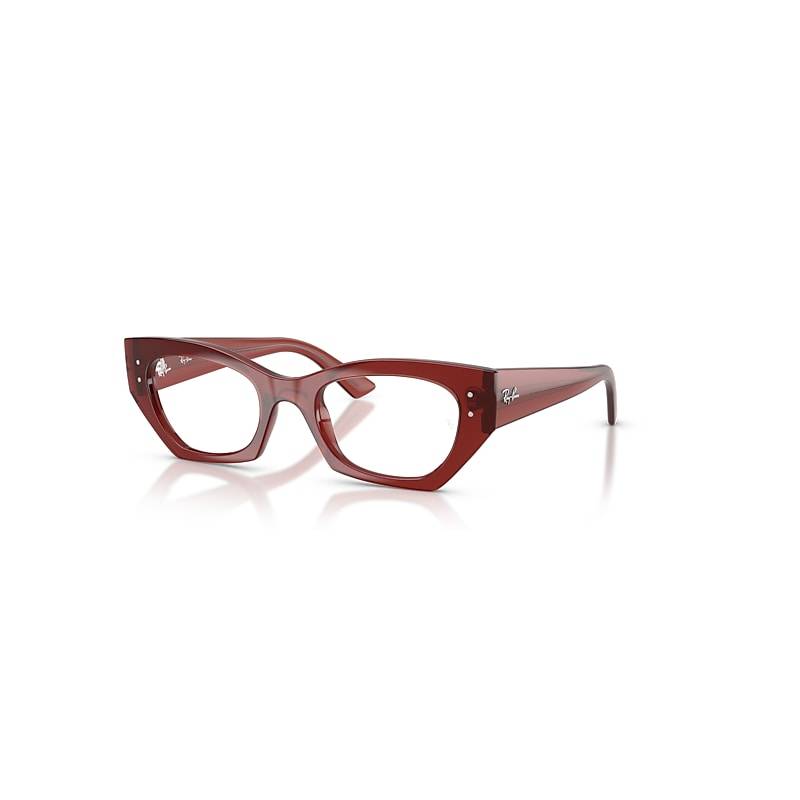 Ray-Ban Zena Optics Bio-based  Shiny Rusty Brown Fassung Klar Glas Polarisiert 49-22 von Ray-Ban