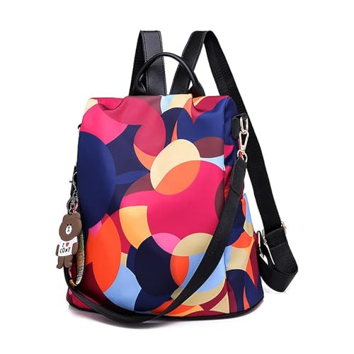 Rucksack Damen Wasserdichte Anti Diebstahl Schulrucksack Umhängetasche, Mode Cityrucksack Tagesrucksack für Schule Reisen Arbeit Einkauf (Bunt) von Ray-Velocity