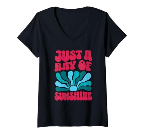 Damen Just A Ray of Sunshine, lustiger sarkastischer Retro-Vintage-Look T-Shirt mit V-Ausschnitt Damen Just A Ray of Sunshine, lustiger sarkastischer Retro-Vintage-Look T-Shirt mit V-Ausschnitt von Ray of Sunshine
