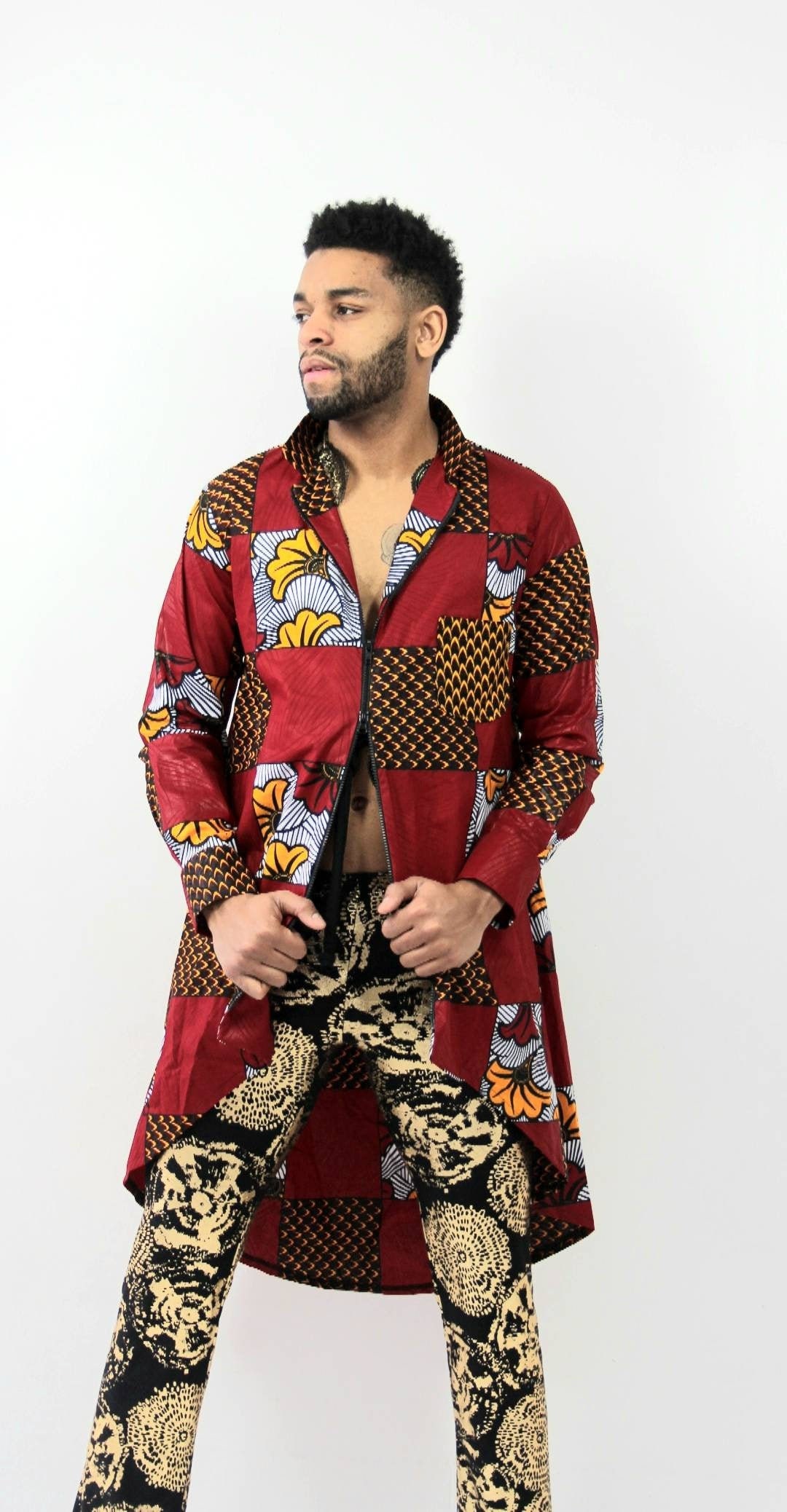 Unisex-Shirt-Jacke Mit Reißverschluss Vorne, Ray Vincente Heritage von RayVincenteMenswear