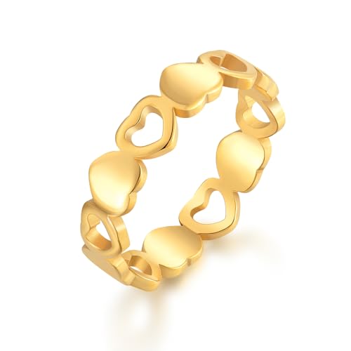 Raymard Damen Edelstahl Herz Ewigkeitsring hochglanzpoliert stapelbar Liebesring für Frauen Größe 5-9, Edelstahl, Kein Edelstein Raymard Damen Edelstahl Herz Ewigkeitsring hochglanzpoliert stapelbar Liebesring für Frauen Größe 5-9, Edelstahl, Kein Edelstein von Raymard