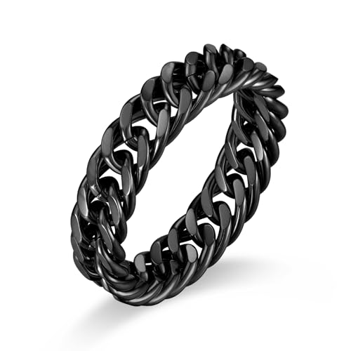 Raymard Kubanische Kettenringe aus Edelstahl für Herren, Hip-Hop-Schmuck für Herren, Größe 7–12, Edelstahl, Kein Edelstein Raymard Kubanische Kettenringe aus Edelstahl für Herren, Hip-Hop-Schmuck für Herren, Größe 7–12, Edelstahl, Kein Edelstein von Raymard