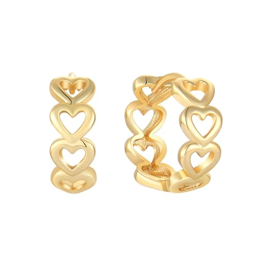 Raymard Openwork Heart Hoop Earrings for Women Stainless Steel Love Huggie Earrings, Edelstahl, Kein Edelstein Raymard Openwork Heart Hoop Earrings for Women Stainless Steel Love Huggie Earrings, Edelstahl, Kein Edelstein von Raymard