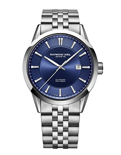 Raymond Weil Freelancer Automatik Uhr, 42 mm, Blau, Edelstahl, 2731-ST-50001 von Raymond Weil