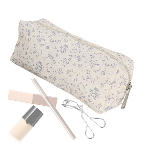Raypontia Federmäppchen, 18x6x7cm Leinwand Federtasche Mit Reißverschluss, Mäppchen Mit Aesthetic, Pencil Case, Make-up Pinsel Etui Für Mädchen Kosmetiktasche Und Geldtasche von Raypontia