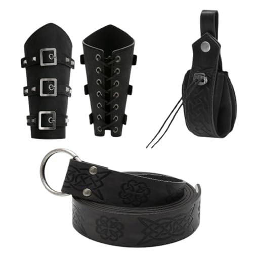 Raypontia Renaissance Gürtelzubehör - Mittelalterliche Ledergürteltasche,Leder Vintage Hüfttasche für Kostümevent Festival Cosplay Mittelaltermarkt Thementage von Raypontia