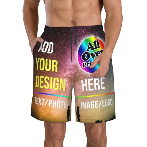 Raysent Maßgeschneiderte Herren Strand-Boardshorts - Personalisieren Sie mit Ihrem Text, Bild oder Logo - Schnelltrocknendes Material ideal für Sommerurlaub von Raysent