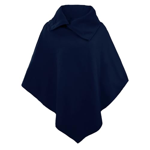 Poncho Damen Winter Herbst Elegant Klassisch Einfarbig Stretch Cape Ärmellos Charmant Locker Unregelmäßig Schal Young Fashion Top(Marineblau) von Rayson