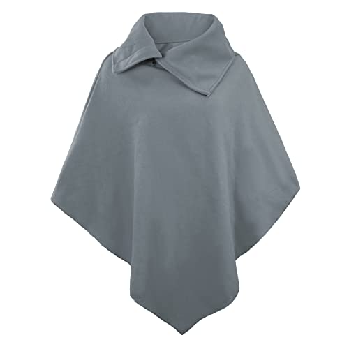 Poncho Damen Winter Herbst Elegant Klassisch Einfarbig Stretch Cape Ärmellos Charmant Locker Unregelmäßig Schal Young Fashion Top(Grau) von Rayson