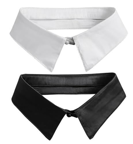 Rayson 2 Stück Fake Collar Detachable Krageneinsatz Damen Set Blusenkragen Einsatz Damen Accessoires Für Pullover und Röcke(Spitzerkragen Weißer&Schwarzer, Einheitsgröße) von Rayson