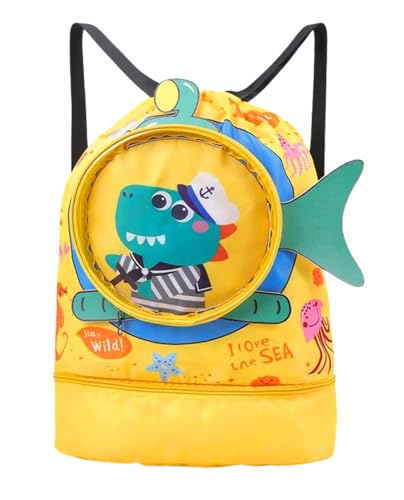 Rayson Cartoon-Kinder-Schwimmtasche mit Kordelzug Strandtauch-Rucksack Wasserdichte Sporttasche für Kinder Wasserdichte Sporttasche Trocken und Feucht Strand Schwimmbad Reise von Rayson