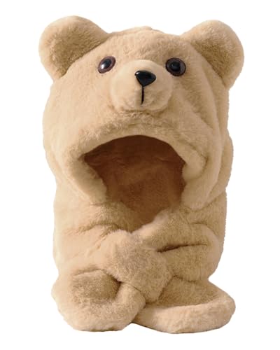 Rayson Children's Winter Hat Girls Boys Hat Scarf Warm Cute Bear Winter Hats Fleece Scarves Ear Flap 3 in 1 Set(Khaki) von Rayson
