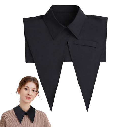 Rayson Falscher Kragen Abnehmbare Frauen Damen Krageneinsatz Top Shirts Bluse Faux Fake Kragen Spitzes Pendel（Schwarz） von Rayson