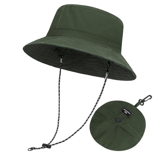 Rayson Fischerhut Herren Wasserdicht Sonnenhut Regenhut Unisex Damen Anglerhut Verstellbarer UV Schutz Bucket Hat Faltbar Sommerhut Damen Herren(Dunkelgrün, Einheitsgröße) von Rayson
