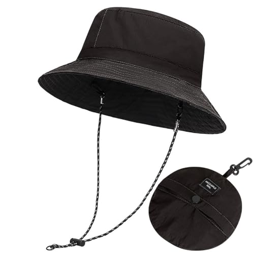 Rayson Fischerhut Herren Wasserdicht Sonnenhut Regenhut Unisex Damen Anglerhut Verstellbarer UV Schutz Bucket Hat Faltbar Sommerhut Damen Herren(Schwarz, Einheitsgröße) von Rayson