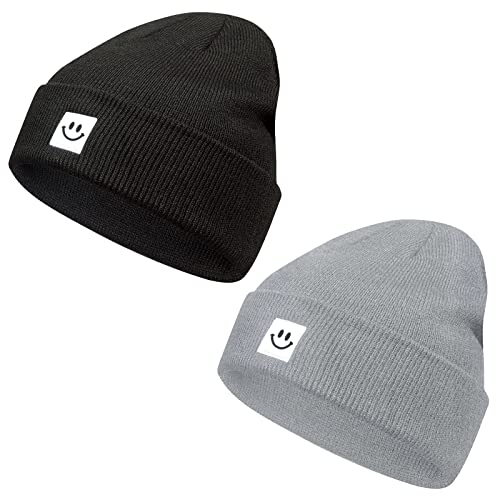 Rayson Herren Mütze Beanie Damen Herren Strickmütze Winter Mütze Jungen Mädchen Laufmütze Herren Wintermütze Damen Weihnachten Geschenke(Schwarz+Grau) von Rayson