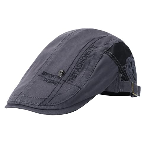 Rayson Herren Schiebermütze Baumwolle Gatsby Flat Cap Newsboy Verstellbar Retro Schirmmütze Baskenmütze Barett Herren Sportmütze Newsboy Cap(Grau) von Rayson