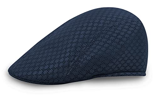 Rayson Schiebermütze Atmungsaktiv Sommer Mesh Golfermütze Newsboy -hüte Mesh Flat Entenbill Hüte Casual Cap Hollow Mesh Baskenmütze Barette Cap(Navy blau) von Rayson