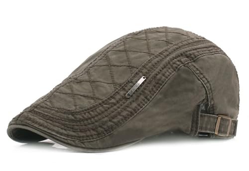 Rayson Schiebermütze Herren Sommer Schirmmütze aus Baumwolle Einfach Newsboy Cap mit Rautenmustern(Grün,Einheitsgröße) von Rayson